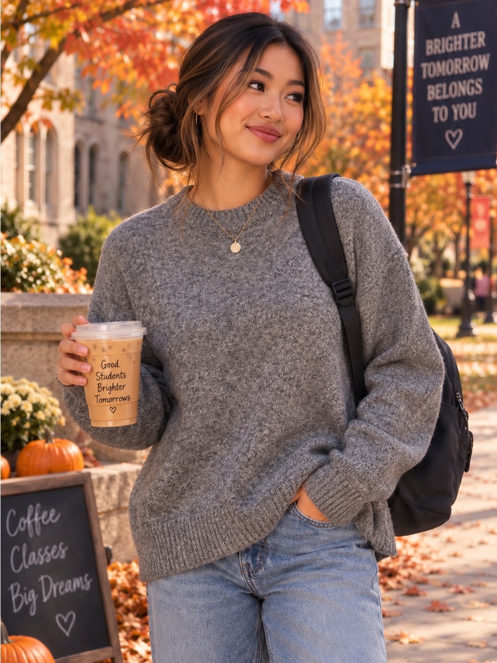Jon & Anna Contemporary Gray Knit Crewneck Sweater Size XL Cozy Classic